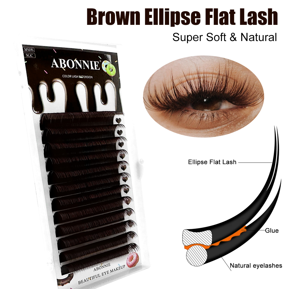 Eyelash Extension Tipe - Abonnie Brown Ellipse Extension de cils