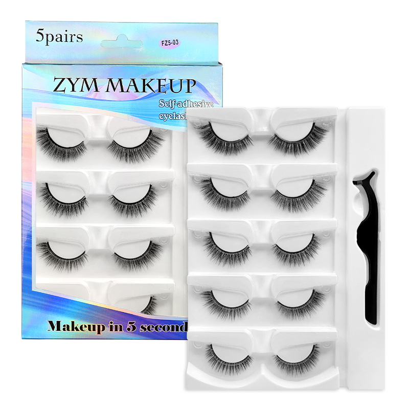 Eyelash Extension Uv Glue - 5 paires de faux cils auto-adhésifs
