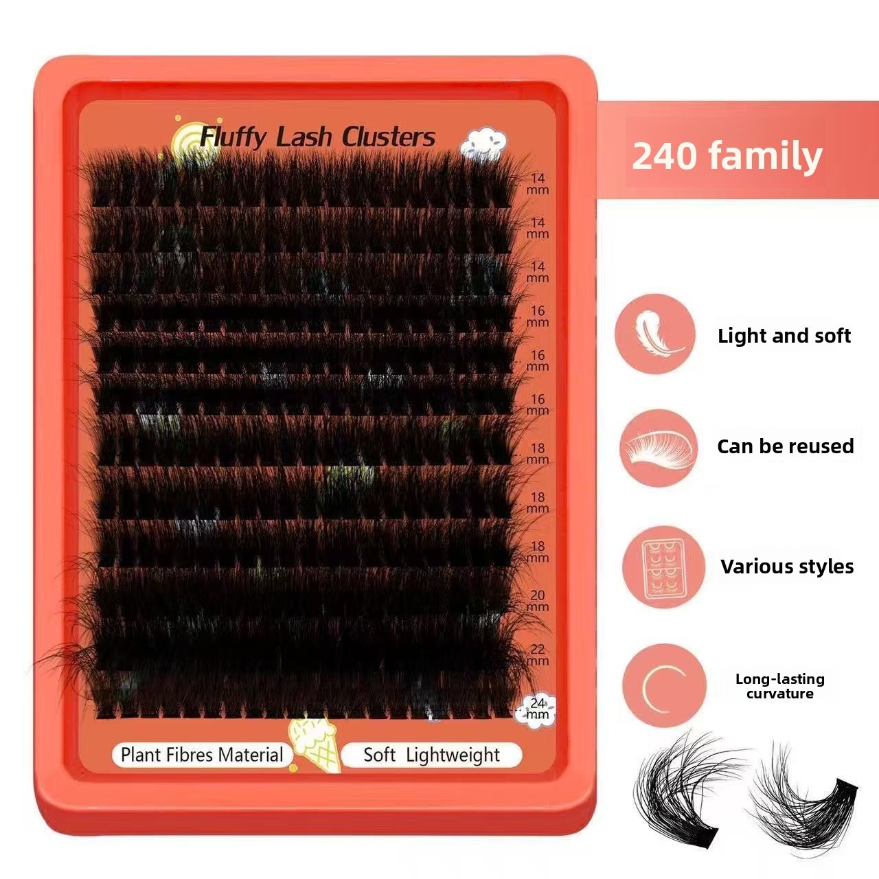 Eyelash Extension Home Service - Extensions de cils en grappe 8D-100D,