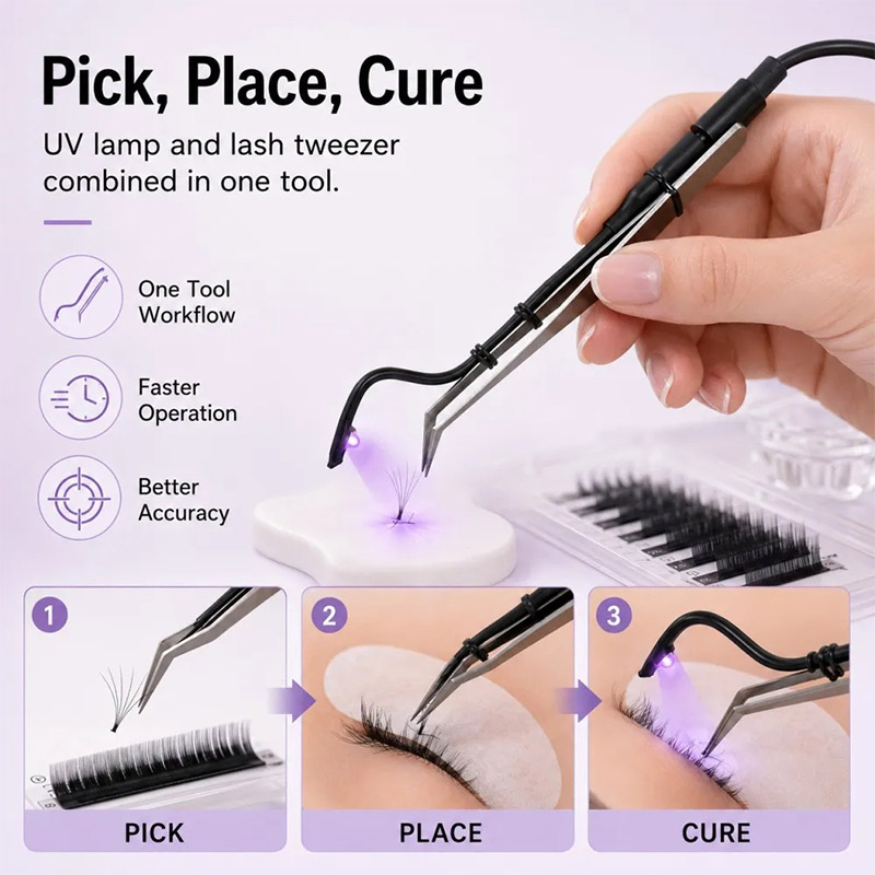 Mini lampe UV pour cils, pince - Eyelash Extension Uv Glue avis et prix