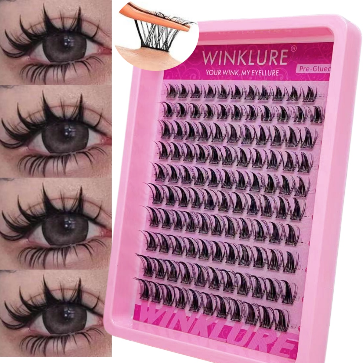 WINKLURE Faux Cils en Grappes  - Eyelash Extension Uv Glue avis et prix