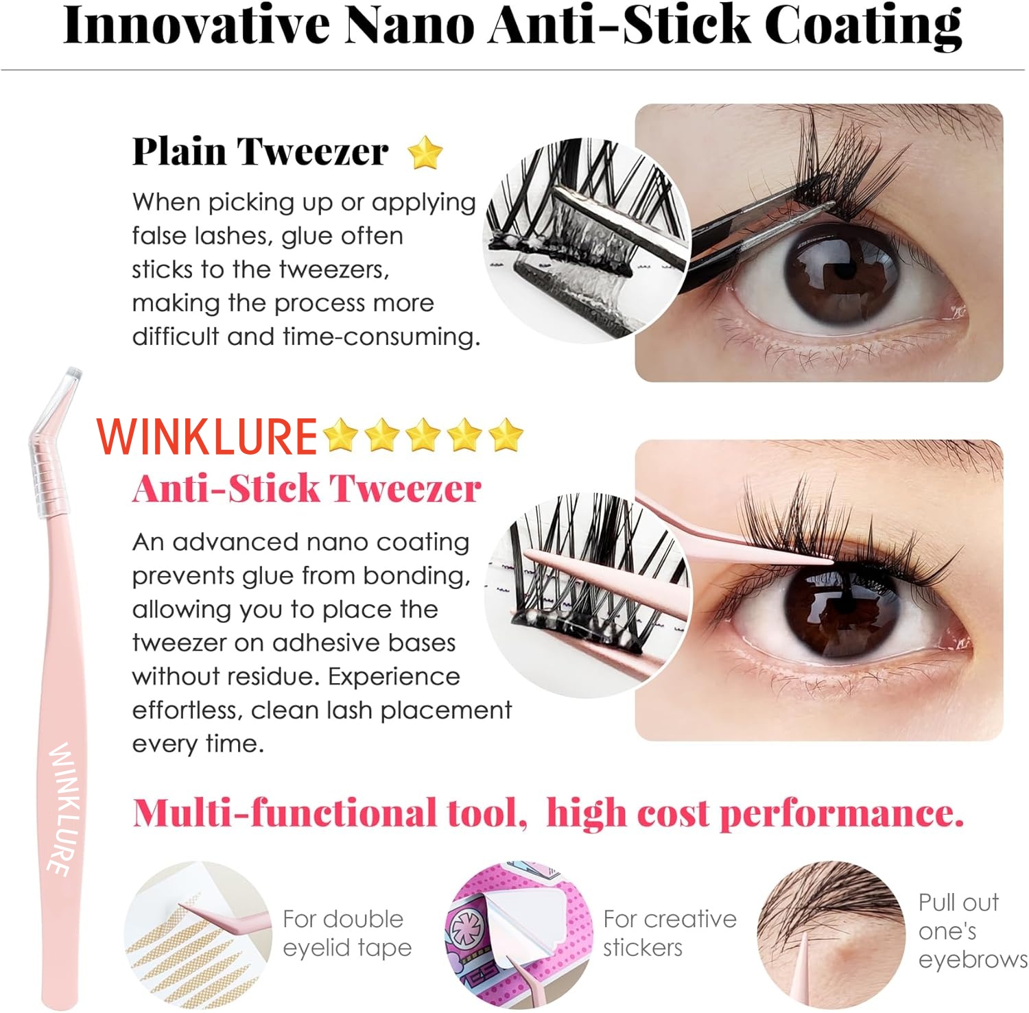 WINKLURE Faux Cils en Grappes  - Eyelash Extension Uv Glue avis et prix
